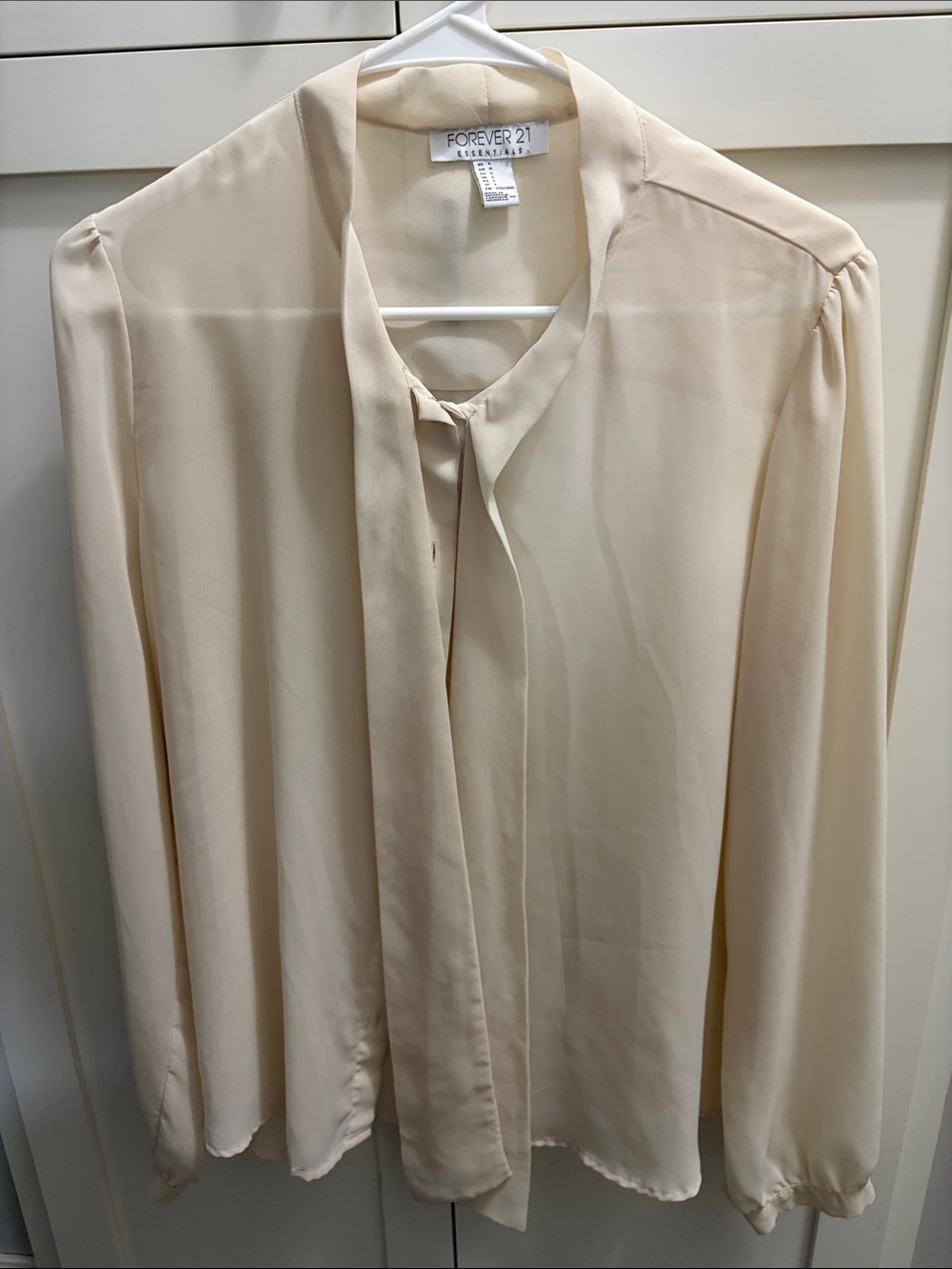 Forever 21 Beige Tie-Neck Blouse